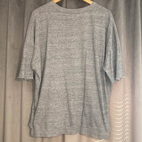 All Saints Gray Distressed soft Baggy T-Shirt - Picture 2 of 5